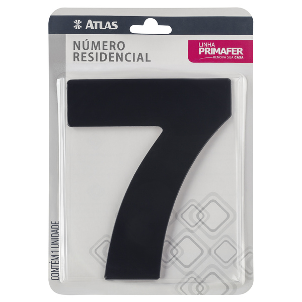 Numero Adesivo Preto Para Casa N 7 Atlas
