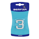 Número Apartamento "3" 4cm Adesivo Plástico Prata