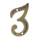 Número Apartamento "3" 4cm Parafusar Zamac Dourado