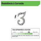 Número Apartamento "3" 4cm Zamac Parafusar Prata