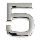 Número Apartamento "5" 4cm Adesivo Plástico Prata