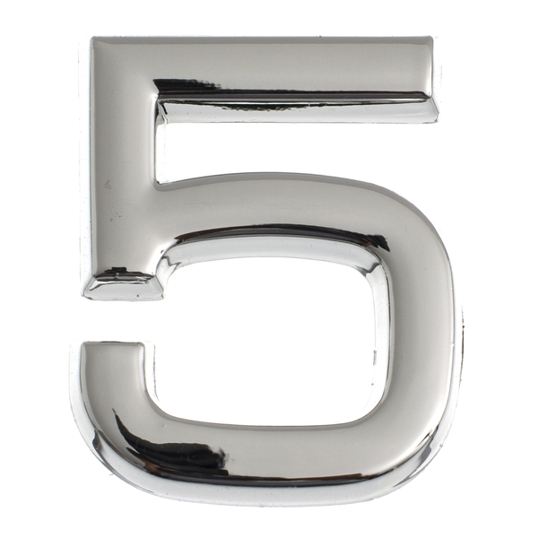 Número Apartamento "5" 4cm Adesivo Plástico Prata