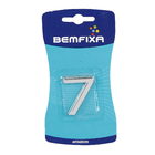 Número Apartamento "7" 4cm Adesivo Plástico Prata