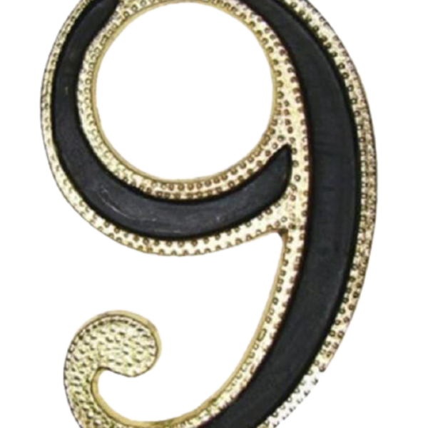 Número apartamento  (pequeno 4,5 cm), 9, Algarismo Residência