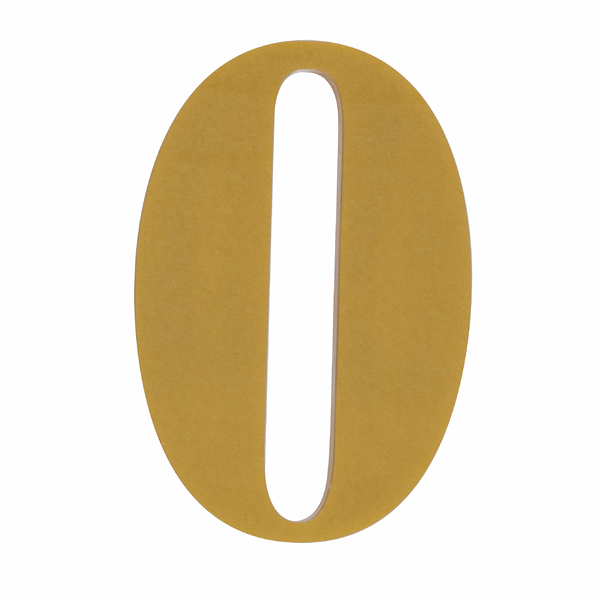 Número Casa "0" 14,5cm Adesivo Acrílico Ouro