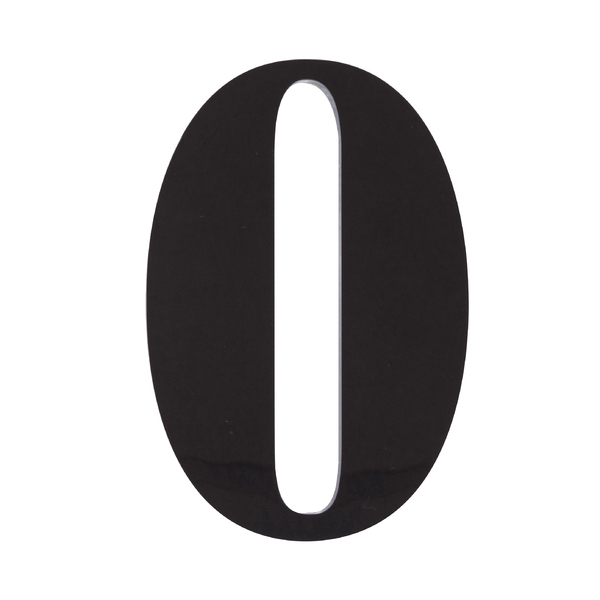 Número Casa "0" 14,5cm Adesivo Acrílico Preto
