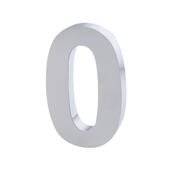 Número Casa "0" 15cm Parafusar Inox Prata