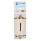 Número Casa "1" 15cm Assentado Cerâmica Bege