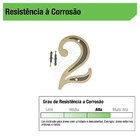 Número Casa "2" 13cm Zamac Parafusar Dourado