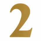 Número Casa "2" 14,5cm Adesivo Acrílico Ouro