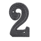 Número Casa "2" 16cm Parafusar Alumínio Prata