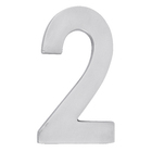 Número Casa "2" 22cm Parafusar Alumínio Cinza