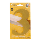 Número Casa "3" 14,5cm Adesivo Acrílico Ouro