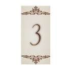 Número Casa "3" 15cm Assentado Cerâmica Bege