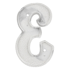 Número Casa "3" 16cm Parafusar Alumínio Branco