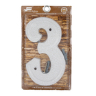 Número Casa "3" 16cm Parafusar Alumínio Branco