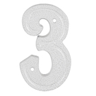 Número Casa "3" 16cm Parafusar Alumínio Branco