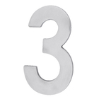 Número Casa "3" 22cm Parafusar Alumínio Cinza