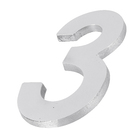 Número Casa "3" 22cm Parafusar Alumínio Cinza
