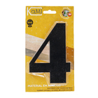 Número Casa "4" 14,5cm Adesivo Acrílico Preto