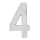 Número Casa "4" 22cm Parafusar Alumínio Cinza