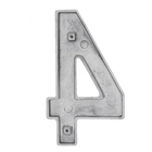 Número Casa "4" 22cm Parafusar Alumínio Cinza