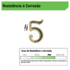 Número Casa "5" 13cm Zamac Parafusar Dourado