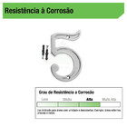 Número Casa "5" 13cm Zamac Parafusar Prata