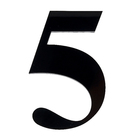 Número Casa "5" 14,5cm Adesivo Acrílico Preto