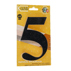 Número Casa "5" 14,5cm Adesivo Acrílico Preto
