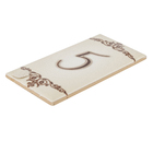 Número Casa "5" 15cm Assentado Cerâmica Bege