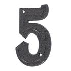Número Casa "5" 16cm Parafusar Alumínio Prata