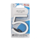 Número Casa "5" 8cm Parafusar Poliestireno Preto Cromado