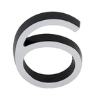 Número Casa "6/9" 8cm Parafusar Poliestireno Preto Cromado