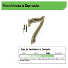 Número Casa "7" 13cm Zamac Parafusar Dourado