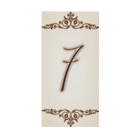 Número Casa "7" 15cm Assentado Cerâmica Bege