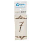 Número Casa "7" 15cm Assentado Cerâmica Bege