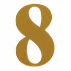 Número Casa "8" 14,5cm Adesivo Acrílico Ouro