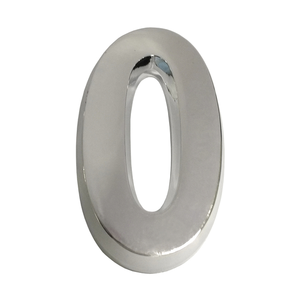 Número Casa " 0" 14,5cm Parafusar ABS Prata