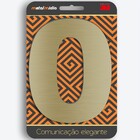 Número para Casa "0" de Alumínio com Dupla Face 12,5x9cm Ouro Escovado