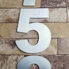 Número para Casa "0" de Alumínio com Dupla Face 12,5x9cm Prata Escovado