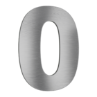 Número para Casa "0" de Alumínio com Dupla Face 12,5x9cm Prata Escovado