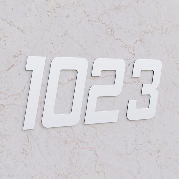 Número para Casa "0" de Alumínio com Dupla Face 13x8cm Branco