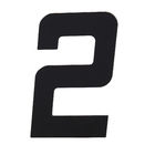 Número para Casa "2" de Alumínio com Dupla Face 13x8cm Preto