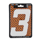 Número para Casa "3" de Alumínio com Dupla Face 13x8cm Prata Espelhado