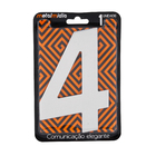 Número para Casa "4" de Alumínio com Dupla Face 13x8cm Prata Espelhado