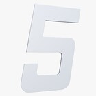 Número para Casa "5" de Alumínio com Dupla Face 13x8cm Branco