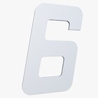 Número para Casa "6" de Alumínio com Dupla Face 13x8cm Branco