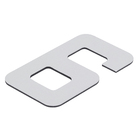 Número para Casa "6" de Alumínio com Dupla Face 13x8cm Prata Espelhado