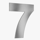 Número para Casa "7" de Alumínio com Dupla Face 12,5x9cm Prata Escovado